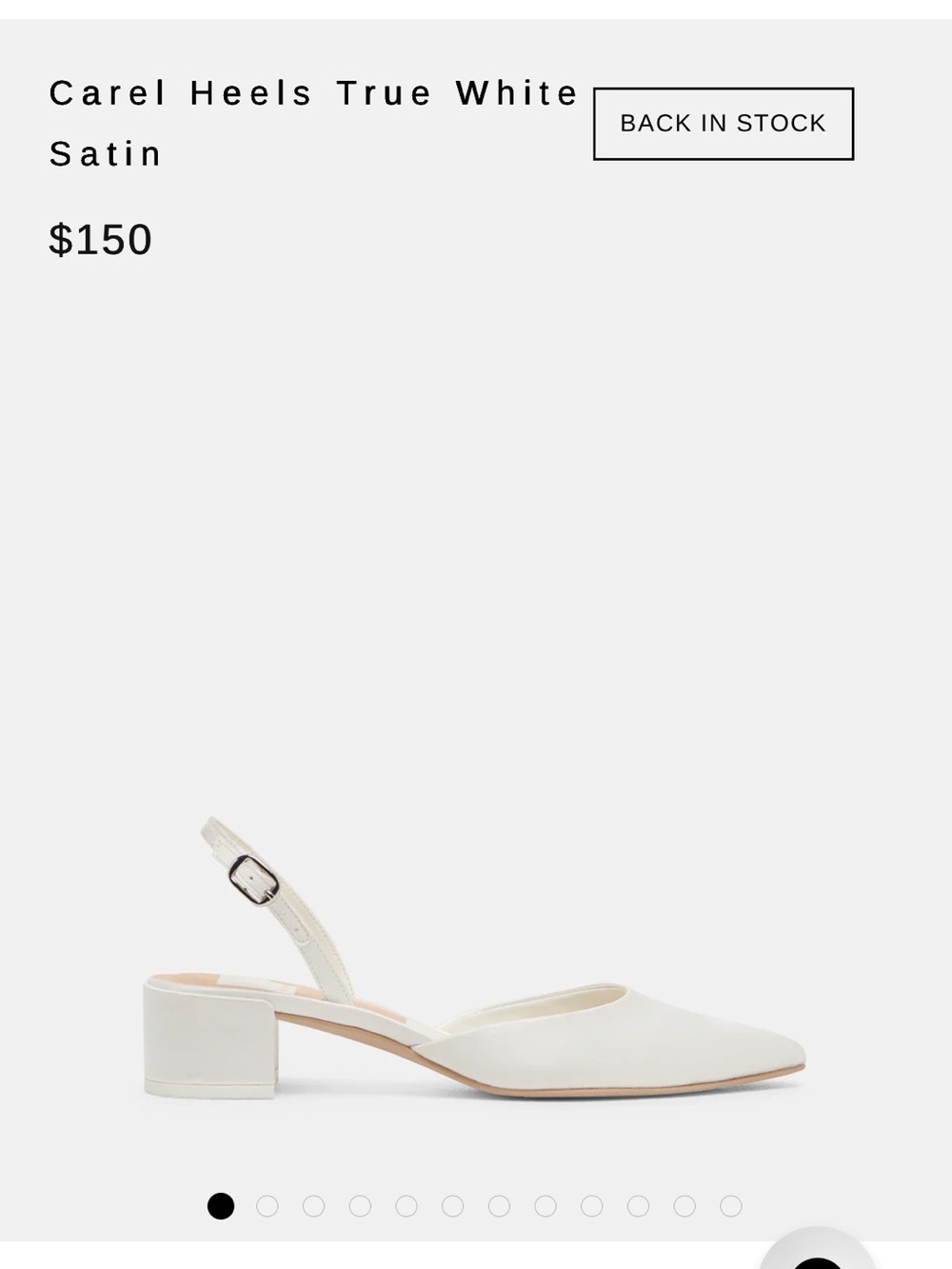 Dolce Vita White Satin Slingback Heels